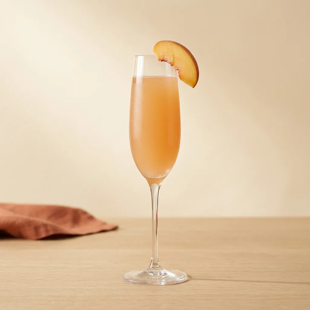 Bellini cocktail in a flute glass