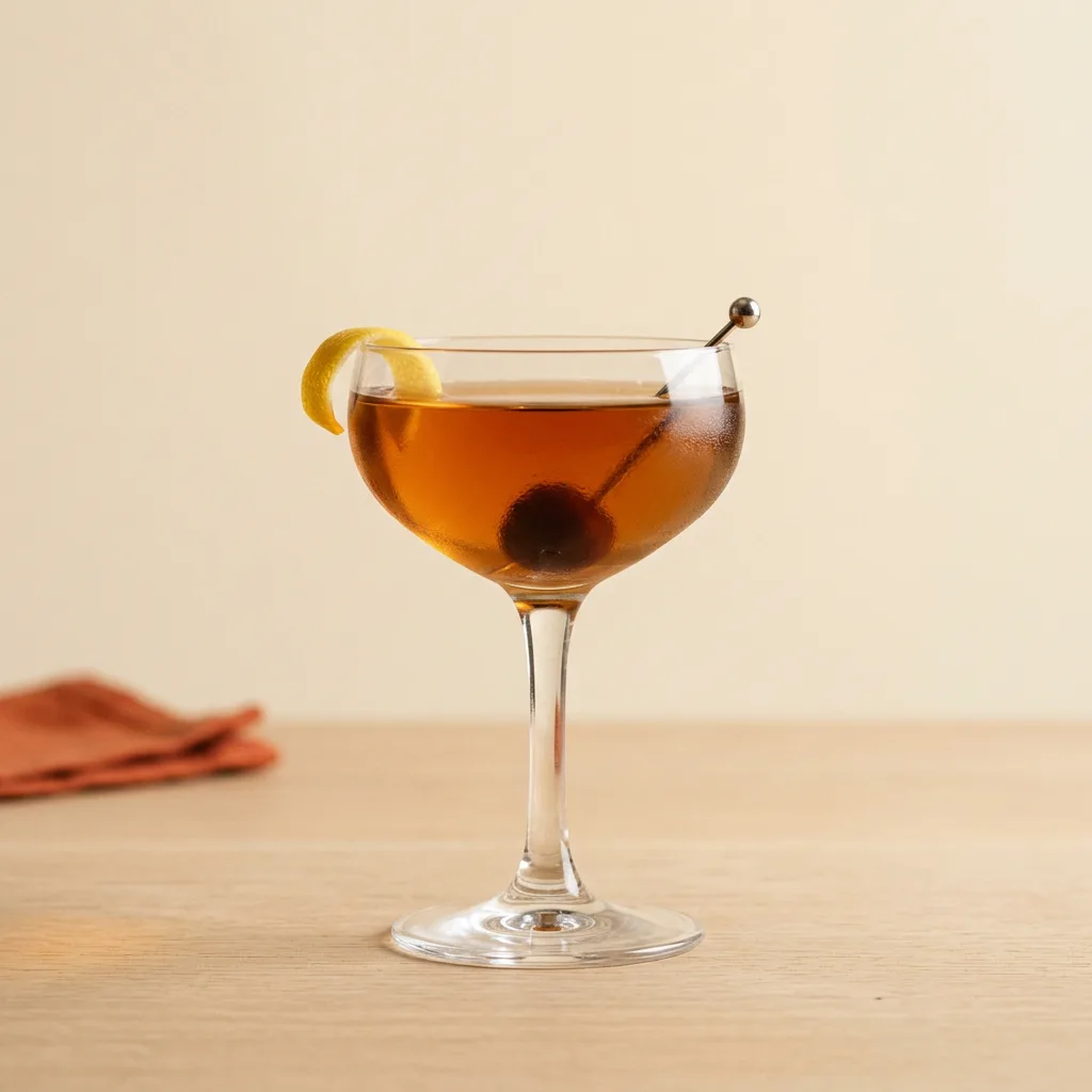 Bijou cocktail in a coupe glass