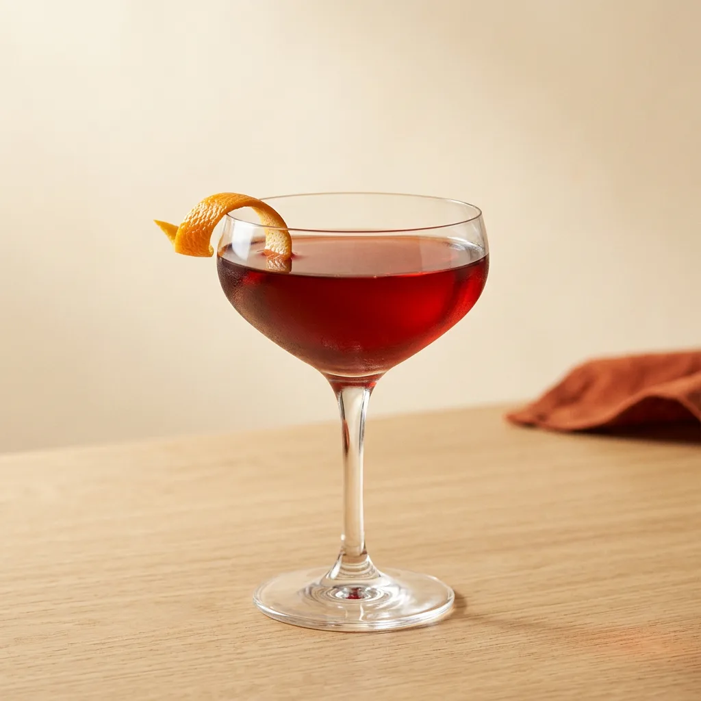 Blood and Sand cocktail in a coupe glass