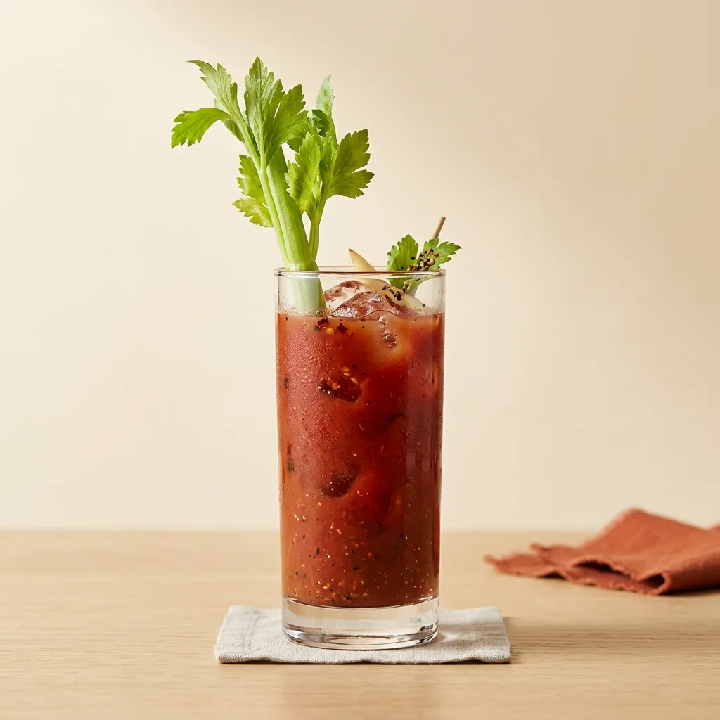 Bloody Mary cocktail in a highball glass
