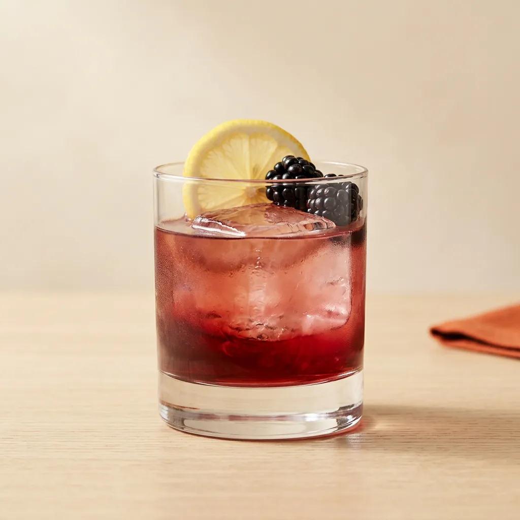 Bramble cocktail in a rocks glass
