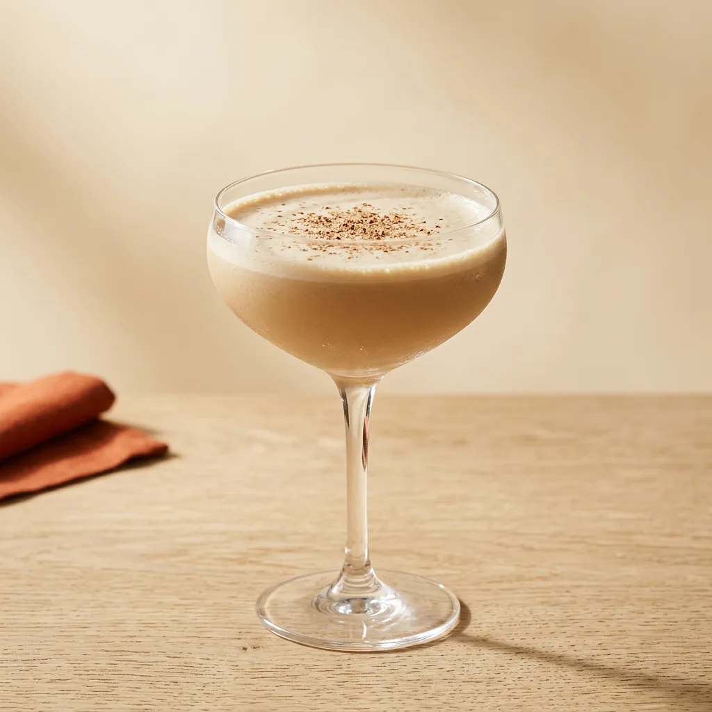 Brandy Alexander cocktail in a coupe glass