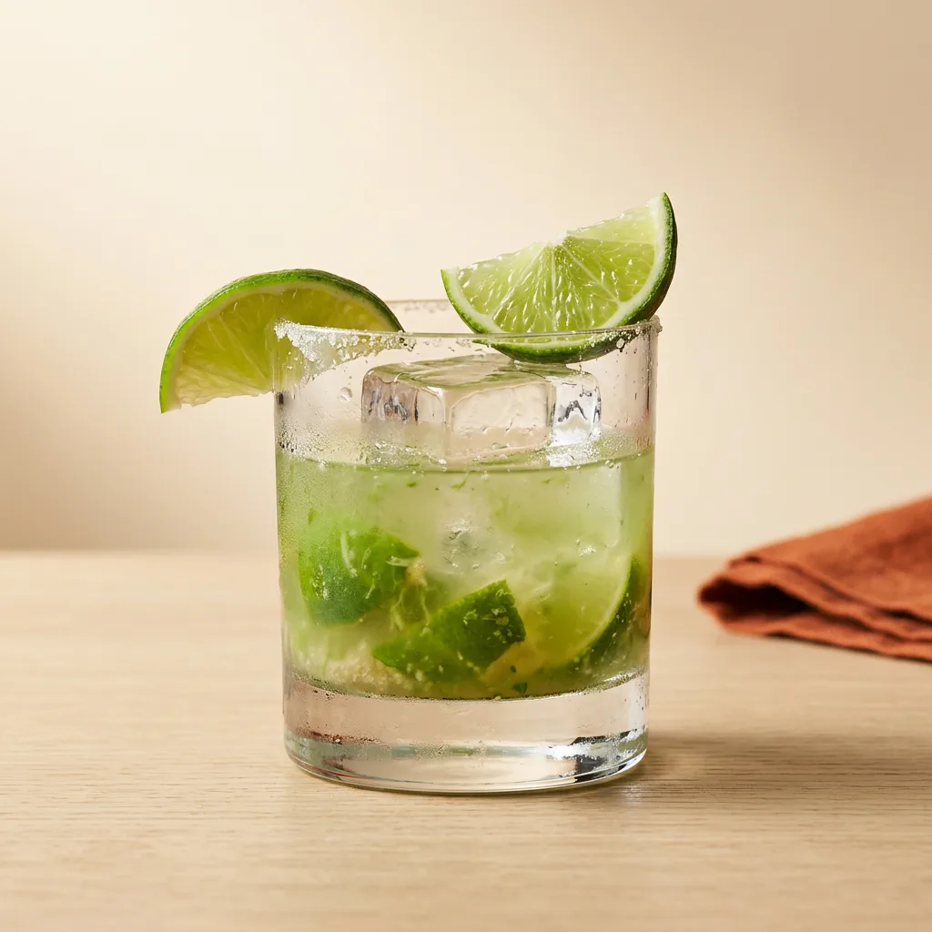 Caipirinha cocktail in a rocks glass