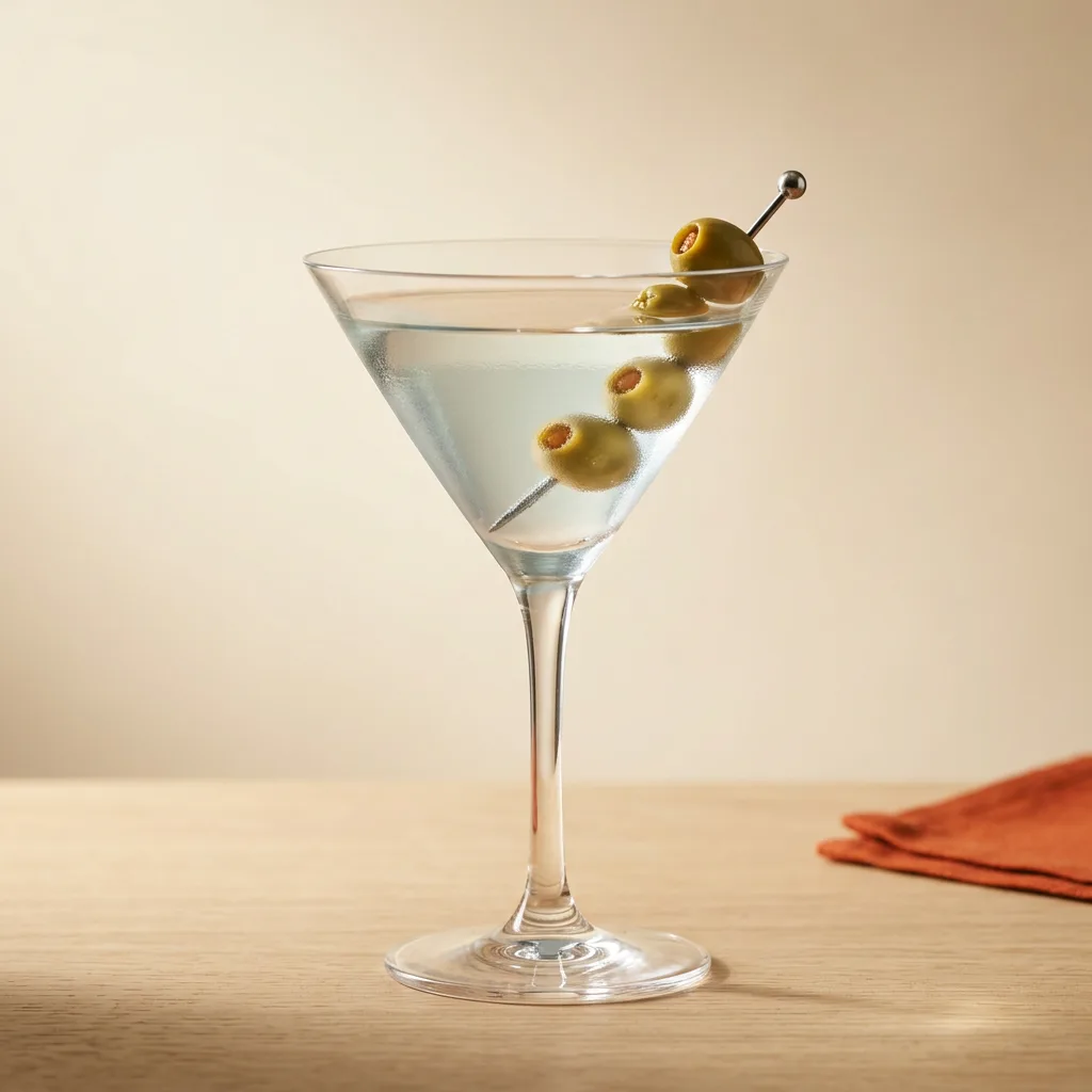 Dirty Martini cocktail in a martini glass