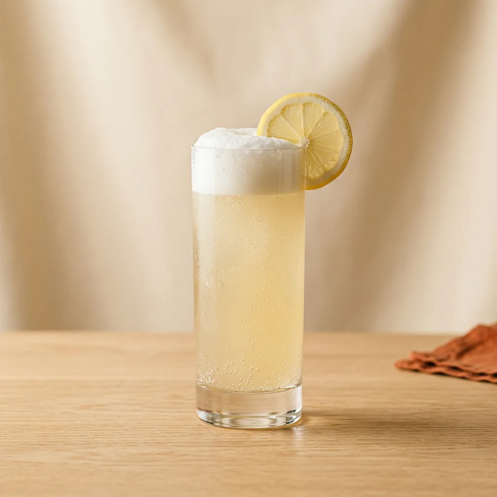 Gin Fizz cocktail in a highball glass