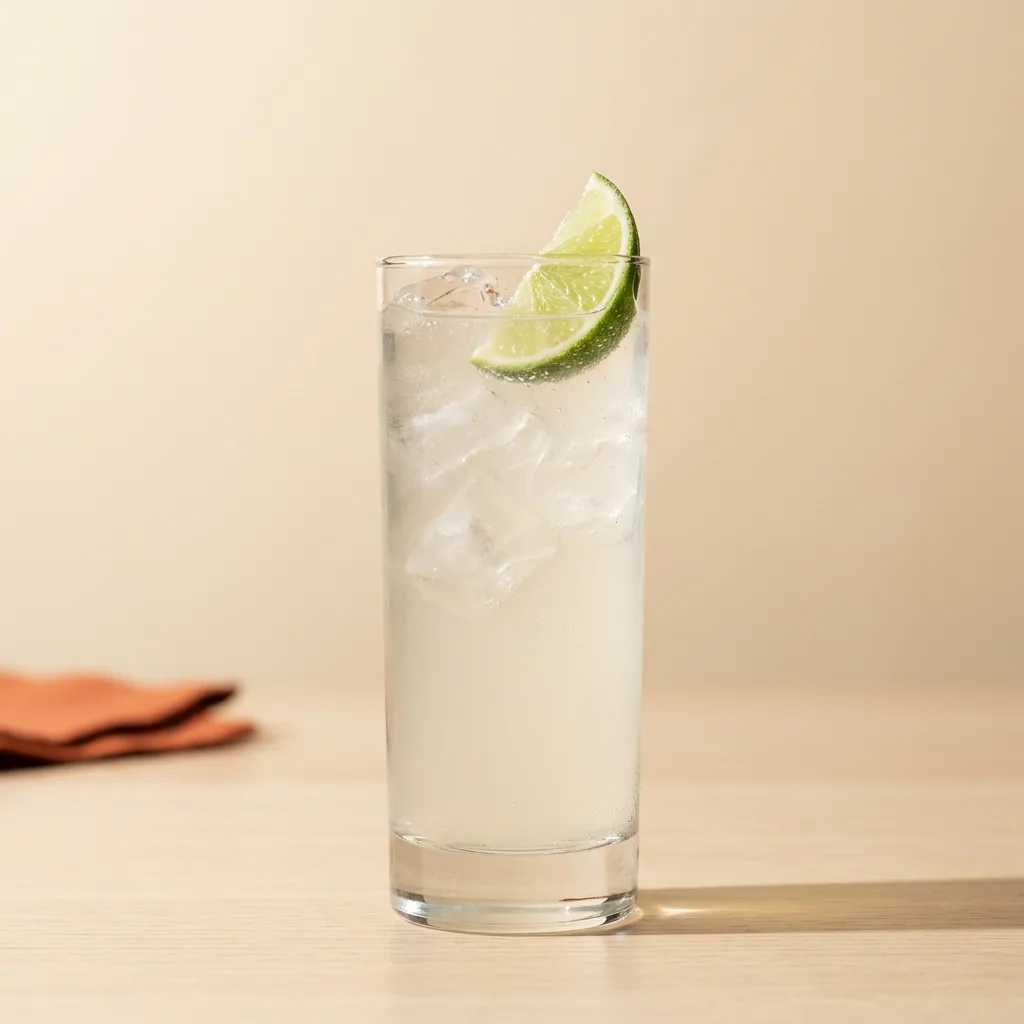 Gin Rickey cocktail in a highball glass