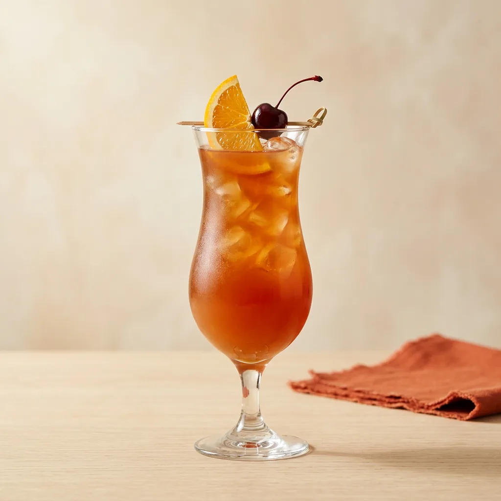 Hurricane cocktail in a hurricane glass