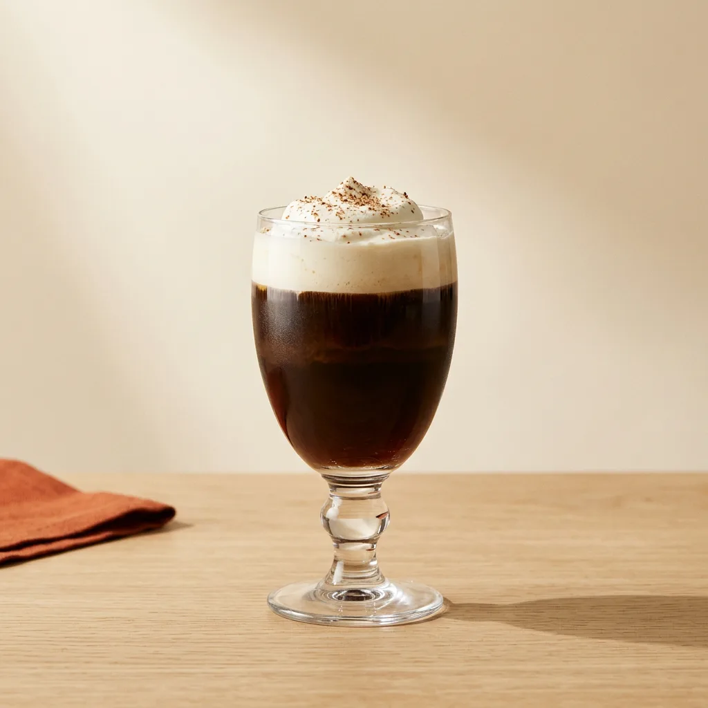 Irish Coffee cocktail in a irish coffee glass glass