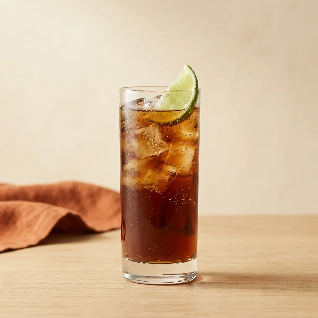 Jack & Coke cocktail in a highball glass