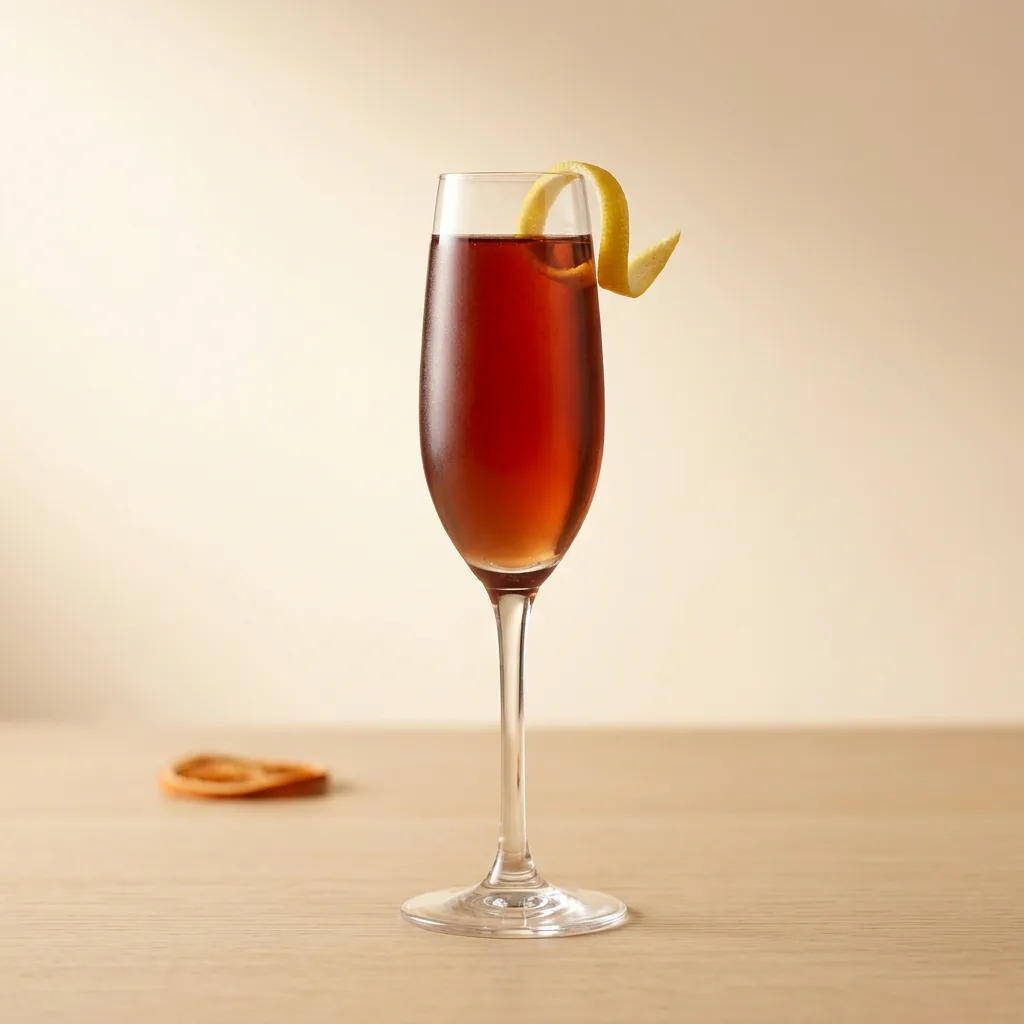 Kir Royale cocktail in a flute glass