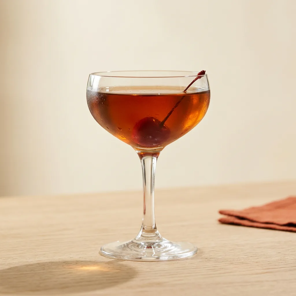 Manhattan cocktail in a coupe glass