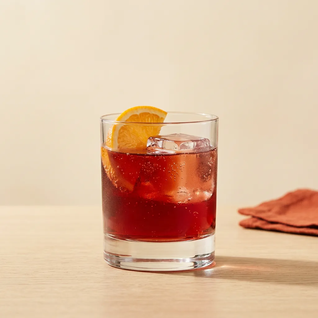 Negroni Sbagliato cocktail in a rocks glass