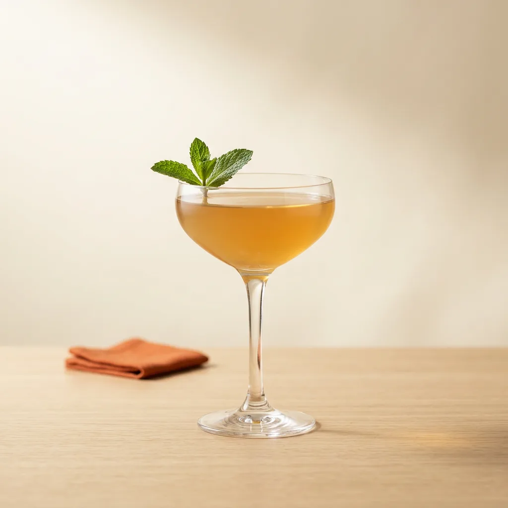 Old Cuban cocktail in a coupe glass