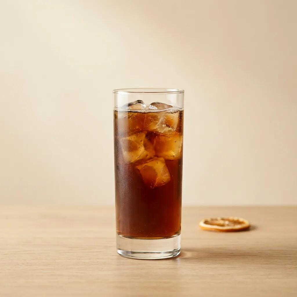 Rum & Coke cocktail in a highball glass