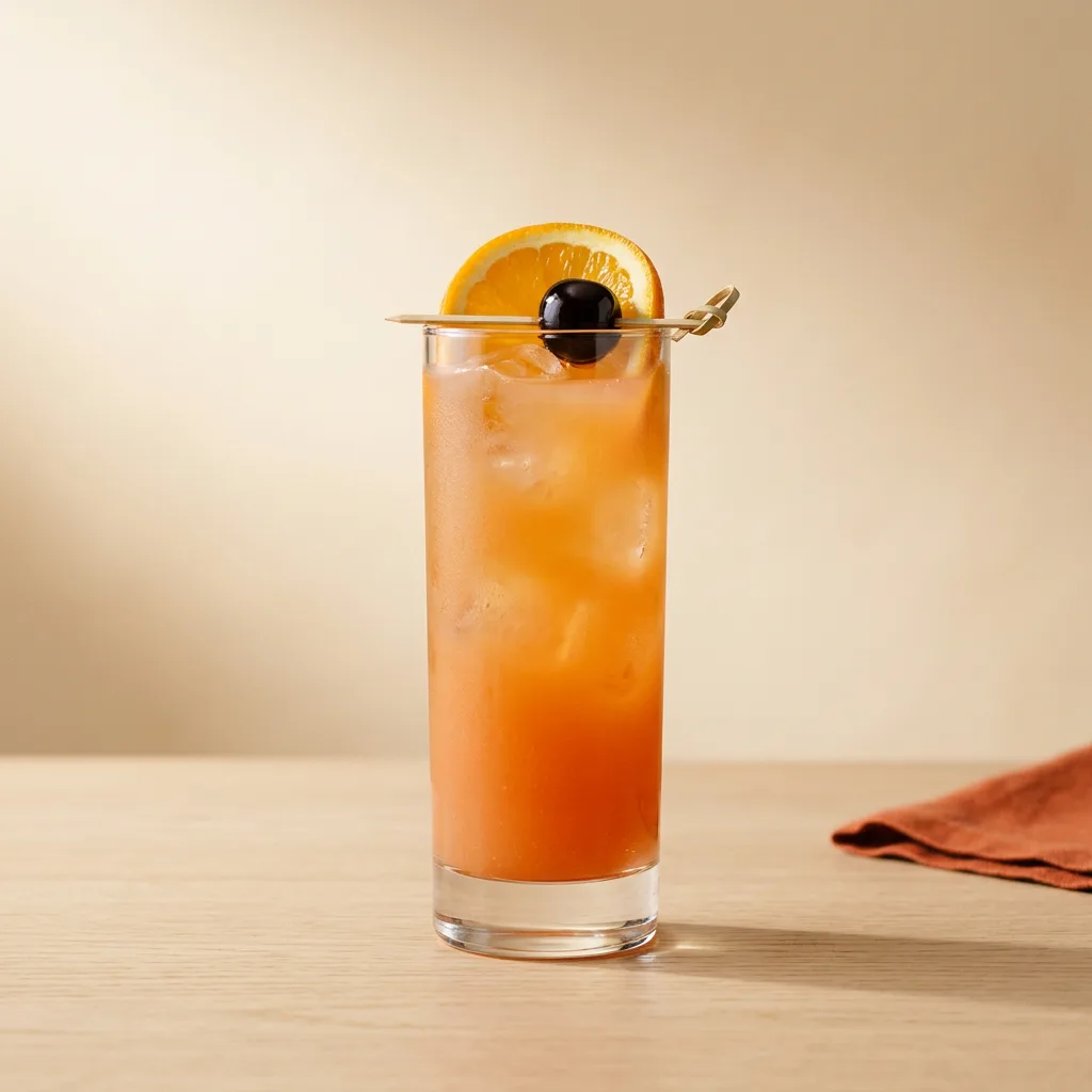 Sex on the Beach cocktail in a highball glass