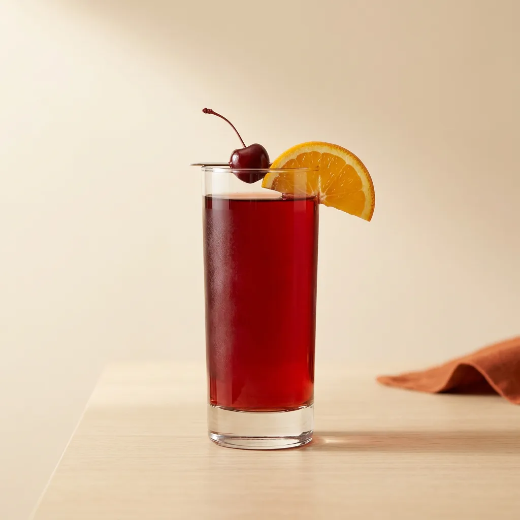 Shirley Temple cocktail in a highball glass