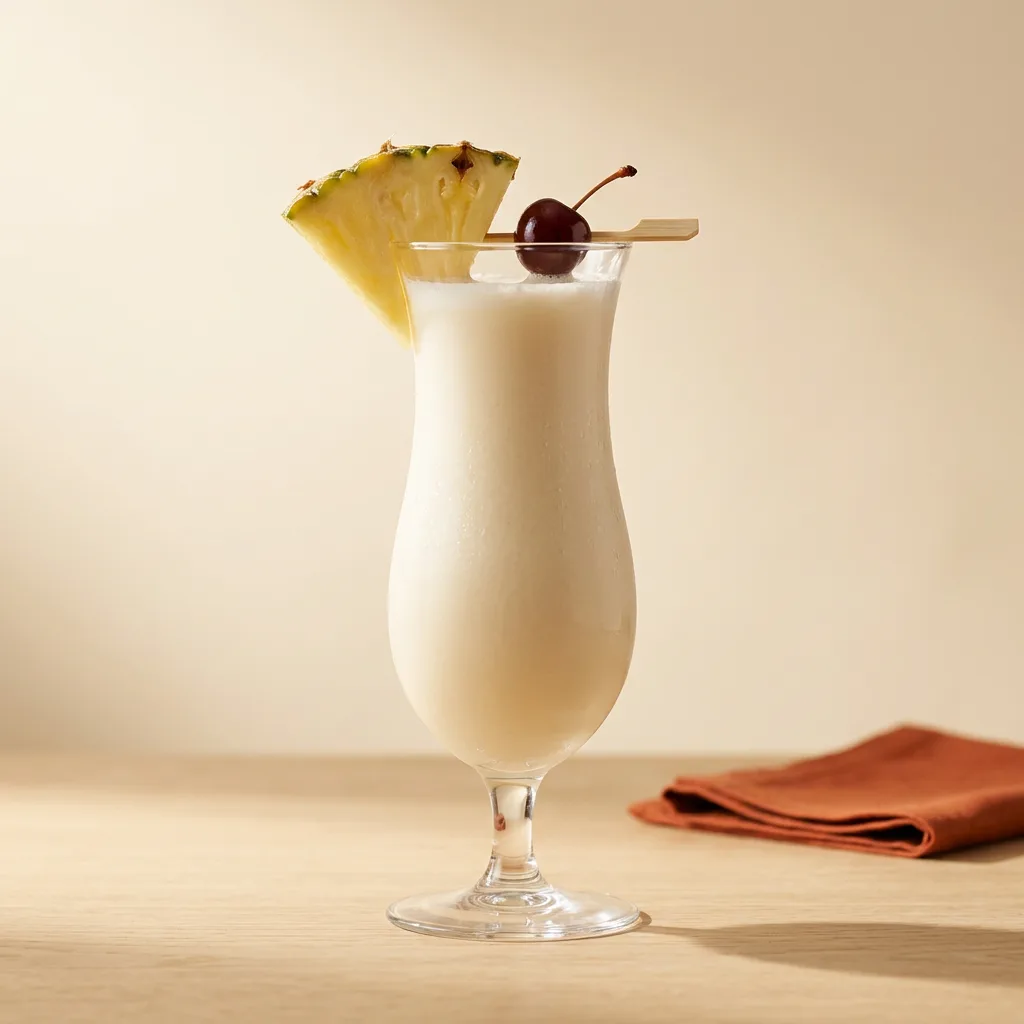 Virgin Piña Colada cocktail in a hurricane glass