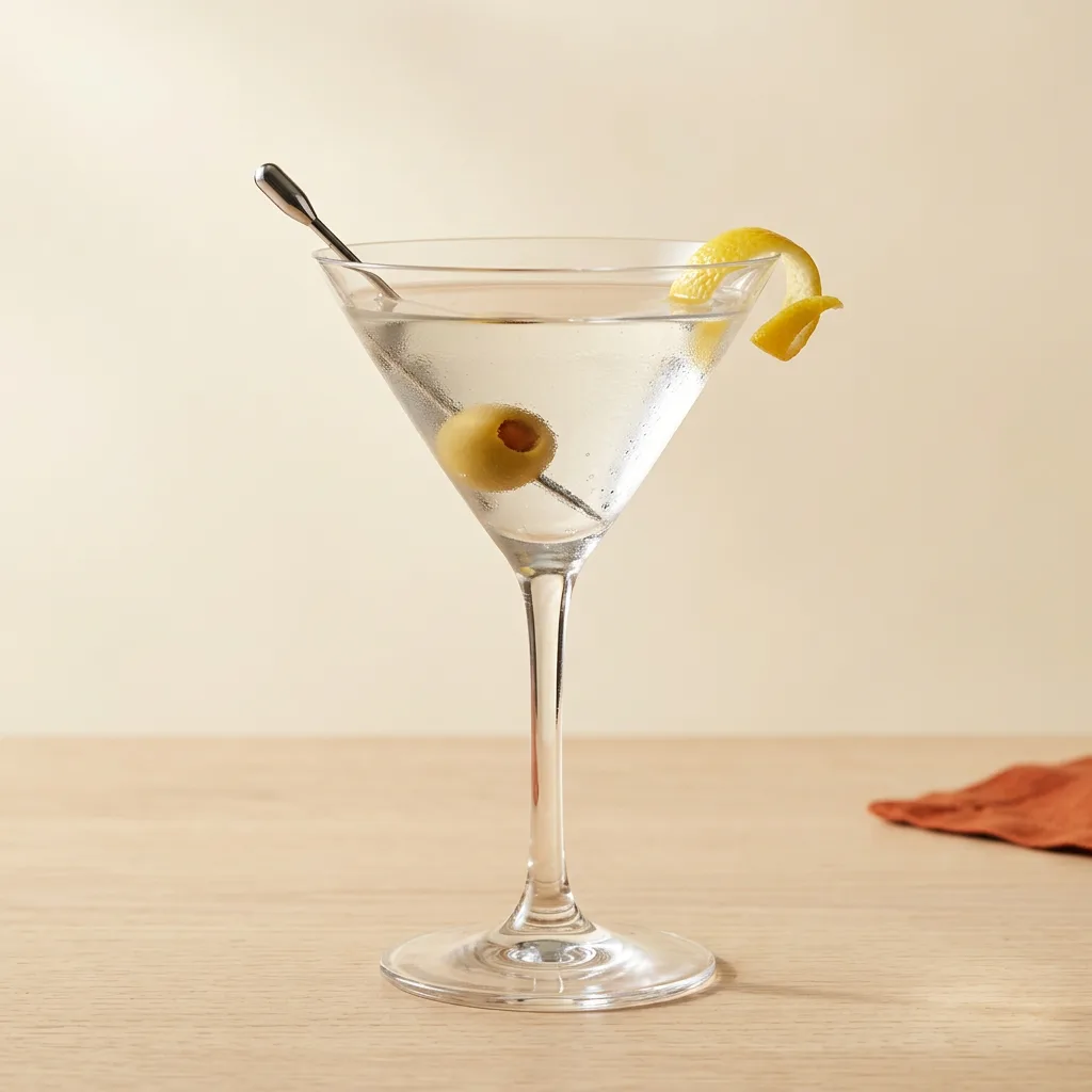 Vodka Martini cocktail in a martini glass