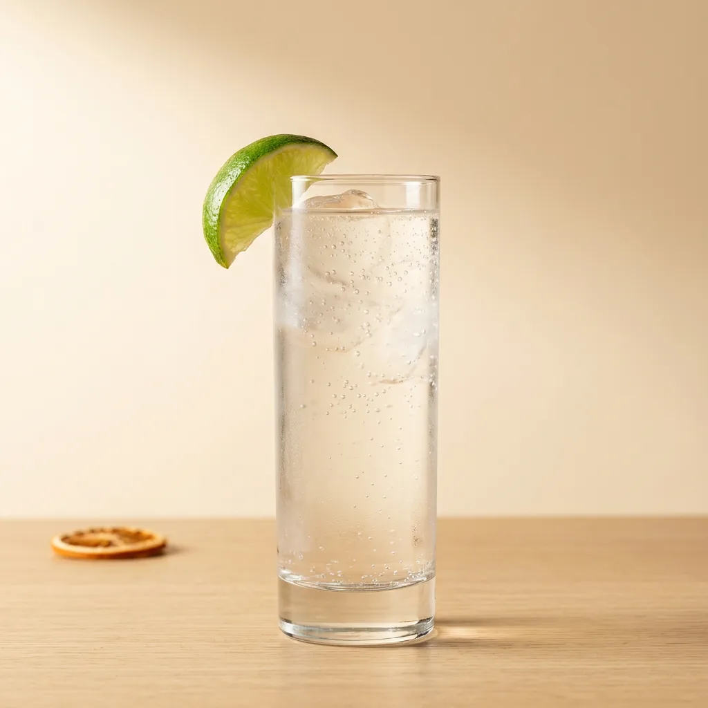 Vodka Soda cocktail in a highball glass