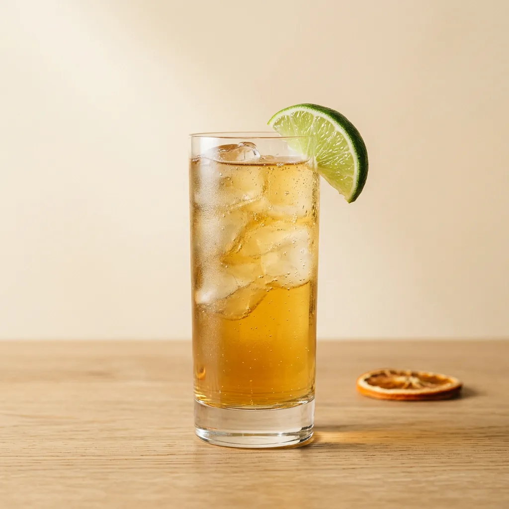 Whiskey Ginger cocktail in a highball glass