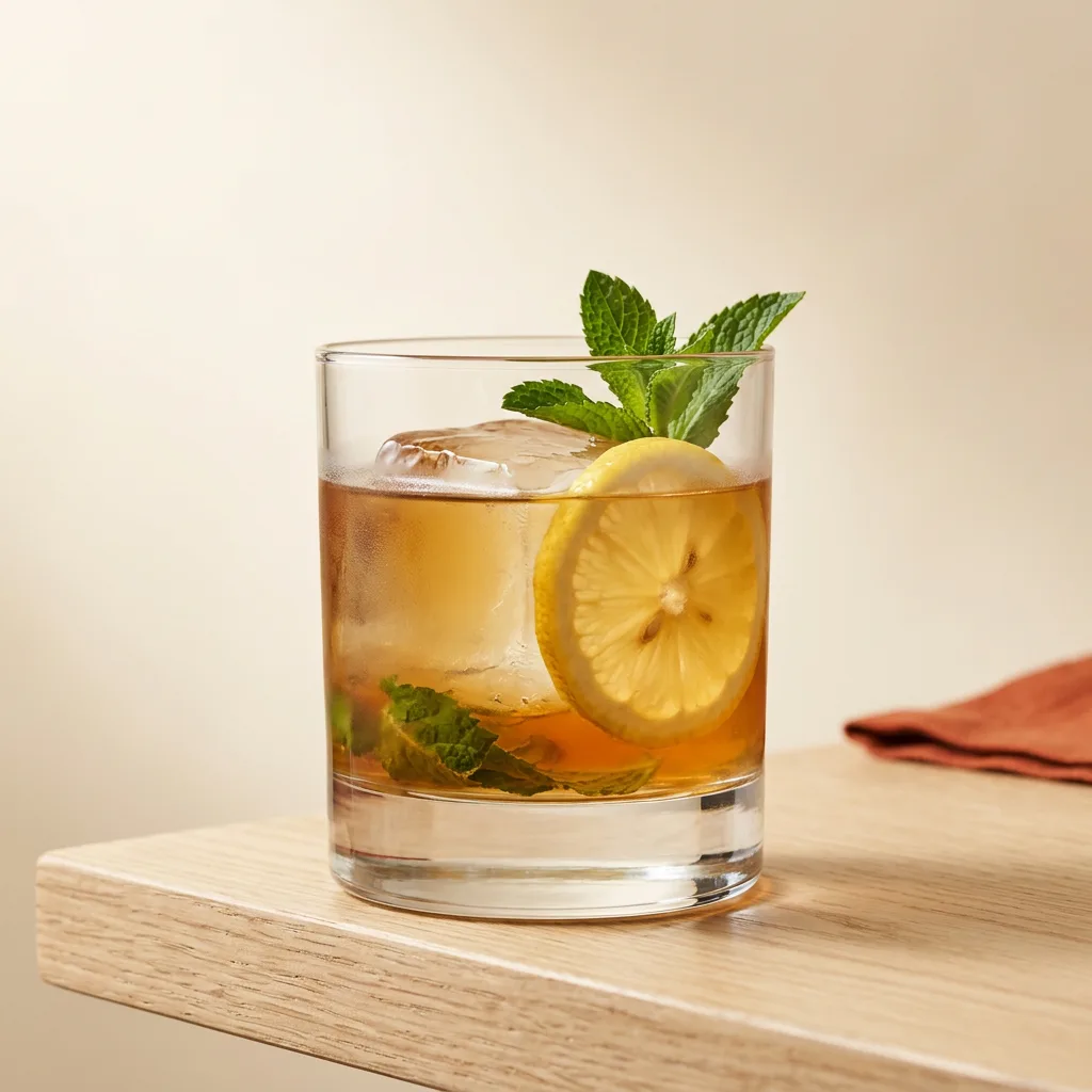 Whiskey Smash cocktail in a rocks glass